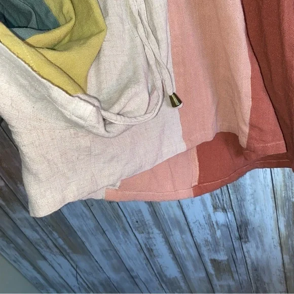 Entro Costal Colorblock Stripe Linen Blend Romper - Picture 3 of 7